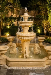 Fiberglass 3-Tier Horse Water Fountain | Outdoor Garden Decor