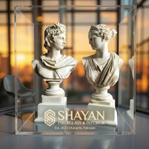 Classical Greek Bust Statues Pair | Shayan Fiberglass & Interior