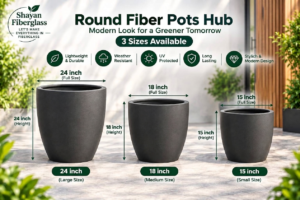fiberglass round planter pot